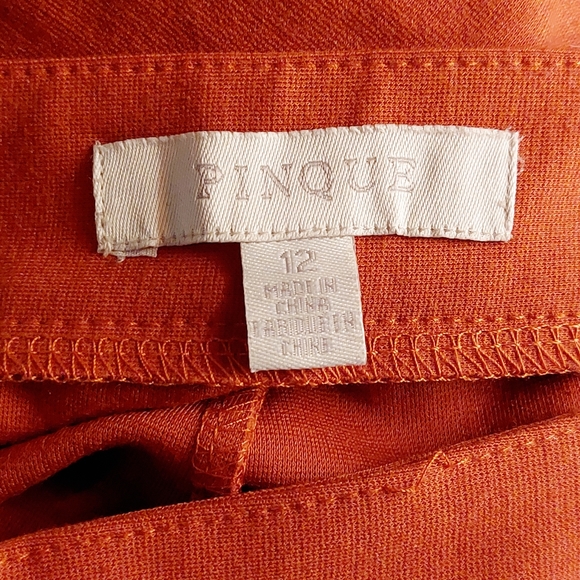 Pinque burnt orange side zip straight leg dress  pants, US12, NWOT - Picture 3 of 5